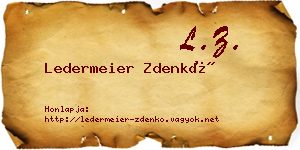 Ledermeier Zdenkó névjegykártya